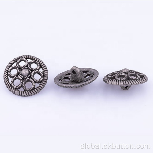 Custom Metal Buttons Customize hollow flower shape design antique shank buttons Manufactory